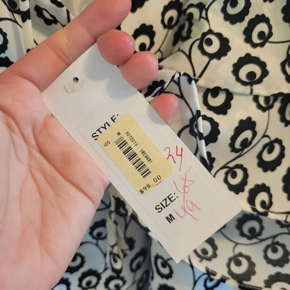 Jade Melody Tam Black White Butterfly Style Top Blouse - Picture 5 of 8